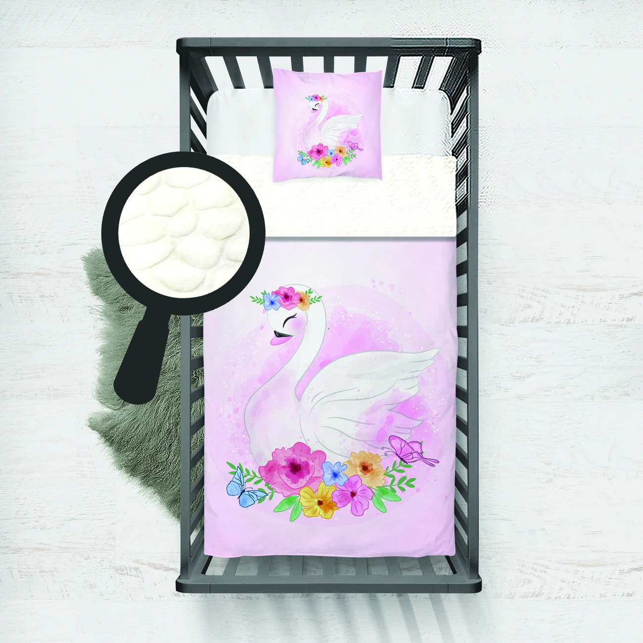 Coperta Minky Per Bambini Coperte Super Morbide E Calde Bambini Per Divano E Letto Polvere Rosa Principessa Cigno Modello 177