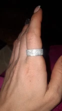 Chanfar 5 filas de cristal anillo de acero inoxidable de las mujeres elegante dedo lleno de amor Anillos de Compromiso de boda de los hombres