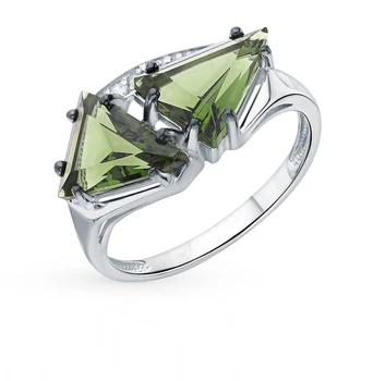 

Silver ring with crystals and cubic zirconia sunlight sample 925