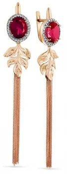 

Magic Stones earrings with corundum and cubic zirconia in red gold