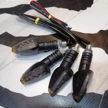 Intermitentes LED universales para motocicleta, indicador de luces intermitentes cortas, accesorios de Color ámbar, Uds.