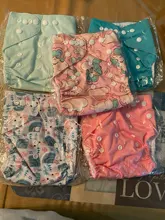 Goodbum-pañal de bolsillo de tela ajustable para bebé, lavable, con estampado de erizo, broches en doble fila