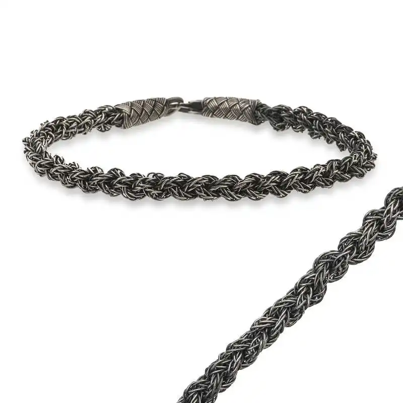 KUTAYDAN 925 пробы серебряный браслет Kazaz Braid