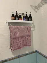 Bathroom Shelves Shampoo-Shelf White Aluminum Rack Painted-Space Single-Tier