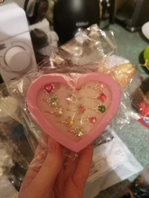 12pcs Child Ring Beautiful Colorful Diamante Ring Set Gift Without Heart-Shaped Box