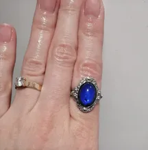 Vintage Color Retro cambio anillo Oval emoción sentimiento cambiante anillo de Control de temperatura de Color anillos para las mujeres