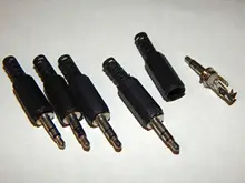 Audio-Jack Plug Headphone-Connector Plastic Black Male with Housing-Size 5x0.9-Cm 5pcs/Lot