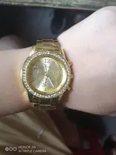 Reloj de lujo con diamantes de Ginebra para Mujer, cronógrafo de cuarzo con tachuelas de acero y tres ojos, a la moda
