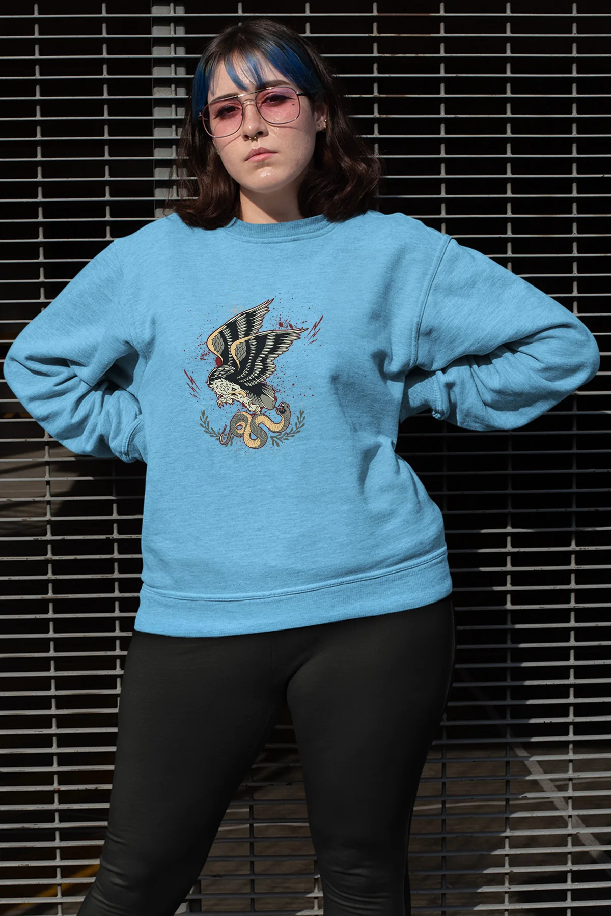 Женские свитшоты Angemiel Wear Serpent Attack Eagle Blue | Женская одежда