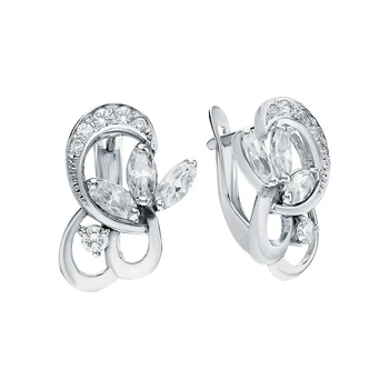 

Silver earrings with cubic zirconia sunlight sample 925 test