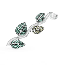 Серебряная брошь с фианитами SUNLIGHT проба 925