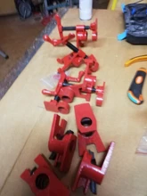 Abrazadera de tubo de pegamento de madera de liberación rápida, juego de abrazadera de Metal y madera de hierro de alta resistencia, Base ancha, banco de trabajo de carpintería, 26,5mm, 3/4 pulgadas, 4 Uds.