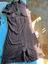 Sibybo de cremallera traje entero de algodón con cuello tortuga de las mujeres de manga corta ropa deportiva Casual mujer prendas Chaquetas Mujer Fitness mono