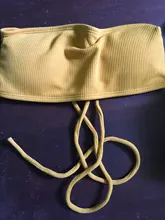 Bikini sin tirantes, novedad del 2020 en ropa de baño para mujer, bañador sexy de cintura alta y color puro, traje de baño acolchado, monokini