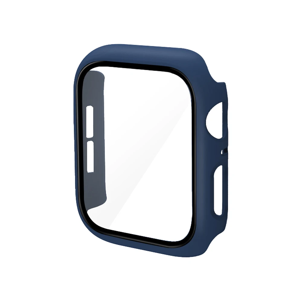 360 Full Bumper Frame Matte Hard Case for Apple Watch 7/6/SE/5/4/3/2/1 Cover Tempered Glass Film for iWatch 41MM 45MM 40MM 44MM