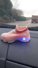 Zapatillas de deporte para niños y niñas, calcetines luminosos Led de malla con letras, deportivas para correr, calzado Infantil