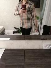 Camisa informal de moda para mujer, camisa de gasa con solapa y manga larga con estampado de labios, a cuadros, nueva de 2020