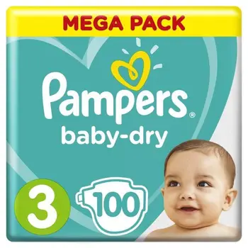 

Pampers Baby-Dry Size 3, 6-10 kg - 100 diapers-Mega Pack