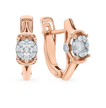 

Gold earrings with diamonds sunlight sample 585