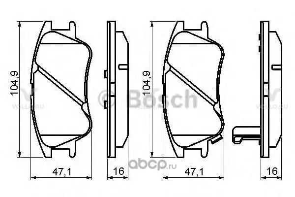 0986494155 BOSCH ДИСКОВЫЕ КОЛОДКИ ПЕРЕДНИЕ