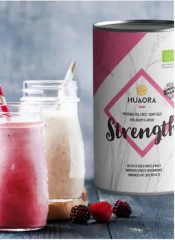 

Mix organic proteins powder - Strength Redberries 700gr. 65% combined vegetable protein with red fruit flavour - low calories