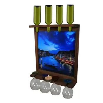 

Wall Art Picture Wooden Wine Rack Bottle Organizer Holders Beer Whiskey Bottle Bar Home Party Kitchen Living Room Accessory