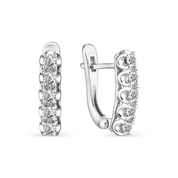 

Gold 585 sterling silver earrings with stones: Diamond