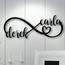 Персонализированный знак бесконечности Mr& Mrs сердце Свадебный юбилей подарок на день Святого Валентина Подарок На Заказ Свадебный настенный знак для жениха и невесты