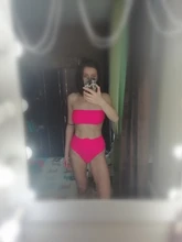 Cintura alta Bikini 2021 negro Sexy traje de baño mujeres traje de baño de la pierna conjunto de Bikinis Bandeau natación para baño traje de baño trajes de baño