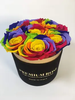 

Premium Box cylinder Velvet Rose default red round Box Black