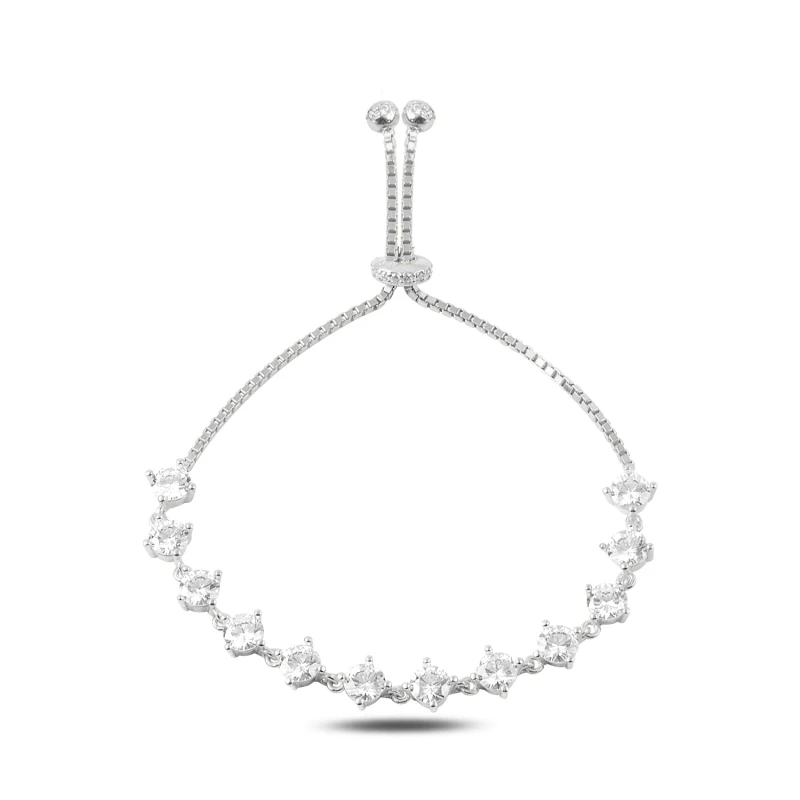 

Silver 925 Sterling Zircon Cubic Zirconia Watercourse Elevator Bracelet