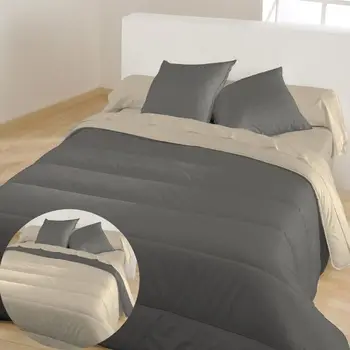 

CALIN BLUE warm Quilt bicolor Graphite/Suede 220x240 cm