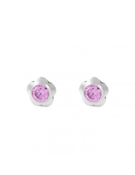 

Earrings Daisy Silver Center in Pink