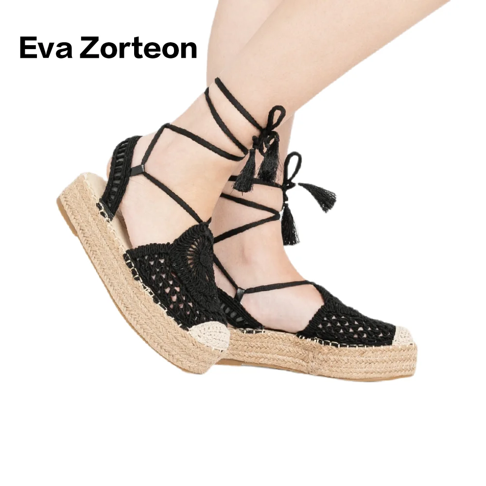 paridad líder Cabecear Sandalias crochet plataforma plana Esparto Alpargatas mujer , Sandalia de  plataforma con Yute, Antideslizante ,Primavera Verano|Sandalias de mujer| -  AliExpress