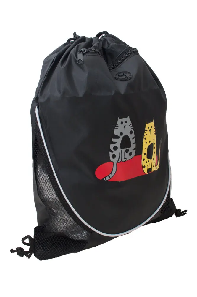 

Biggdesign Cats Backpack, Adjustable Rope Hanging, Patterned Cats, Polyester Fabric, Featured Artist Design, mouth Duffle Sport