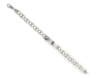 

Sterling silver first slave bracelet with double smooth plate