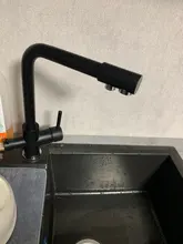 Grifo con filtro negro y purificador de latón para cocina, rociador doble de agua potable, CON MEZCLADOR de fregadero, modelo Torneira