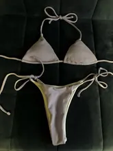 GNIM-Bikini brasileño de dos piezas para mujer, de dos piezas con espalda descubierta traje de baño, estilo triangular, ropa de playa, 2020