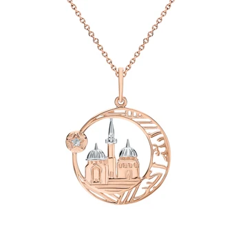 

Gold pendant with diamonds sunlight sample 585