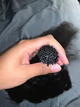 Microlinks-extensiones de cabello brasileño Afro para mujeres negras, cabello virgen 100%, con punta recta, a granel, EverBeauty