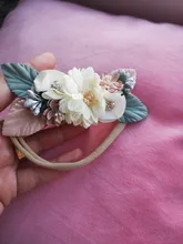 Diademas de flores para bebé, cintas elásticas de nailon hechas a mano con flores para niña recién nacida, 3 estilos