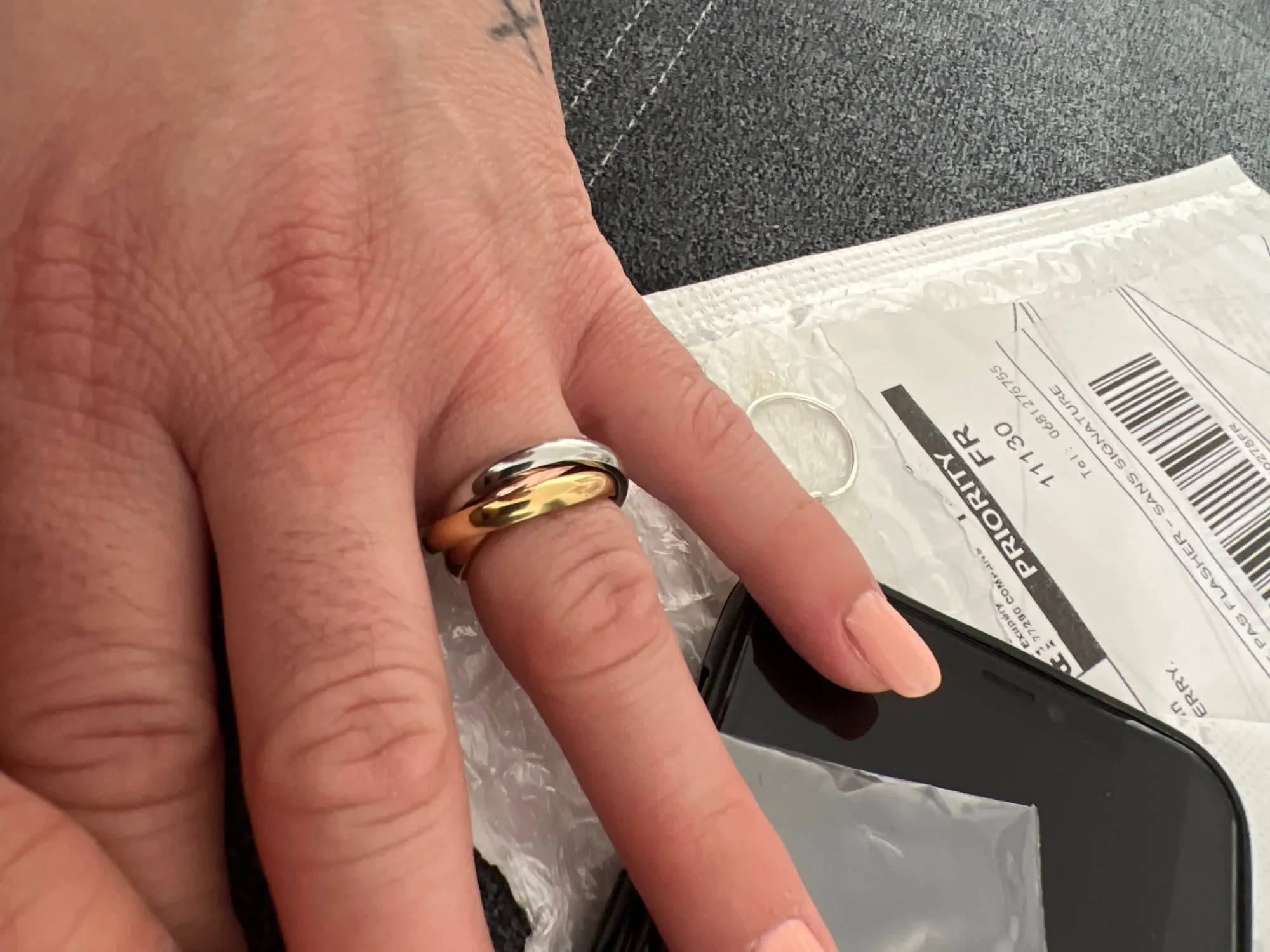 Klassisk Fest Finger Ring 3 Omgångar Guld Färg Vigselringar Ringar För Kvinnor Kvinnliga Smycken