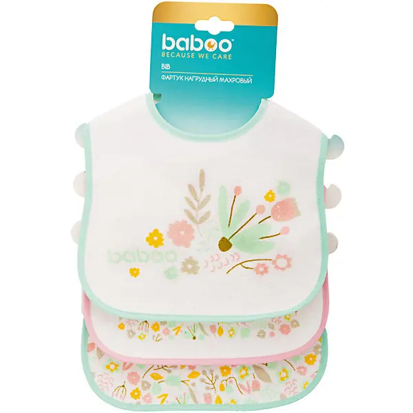 Нагрудник махровый Baboo Flora 3 шт