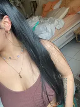 Peluca con diadema recta para mujer, peluca de pelo negro hinchable grueso, peluca sintética, Cosplay diario, Lolita, fibra resistente al calor, Kanekalo