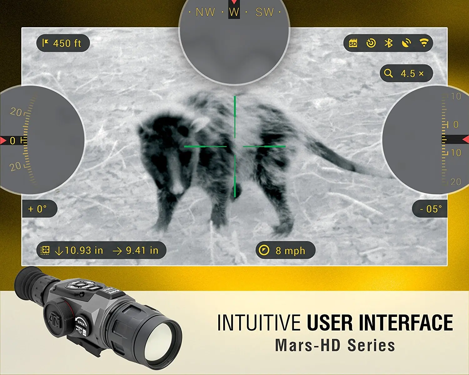 Интеллектуальный цифровой тепловизионный прицел ATNI MARS HD384 2 8x|Оптические прицелы|