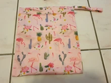 Asenappy-Bolso húmedo seco con dos cremalleras, bolsa de pañales para bebés, impermeable, reutilizable, lavable, 30x36cm