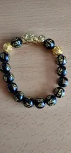 Feng Shui-pulsera de cuentas de piedra obsidiana Unisex, brazalete de oro negro, Pixiu, riqueza, buena suerte
