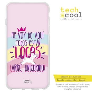 

FunnyTech®Stand case for Xiaomi Mi Max 3 L Frase Silicone Unicorn "Are ALL crazy" vers. Pink