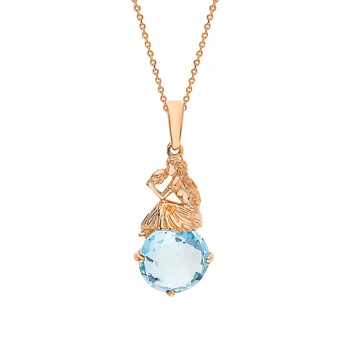 

Gold pendant with Topaz sunlight sample 585