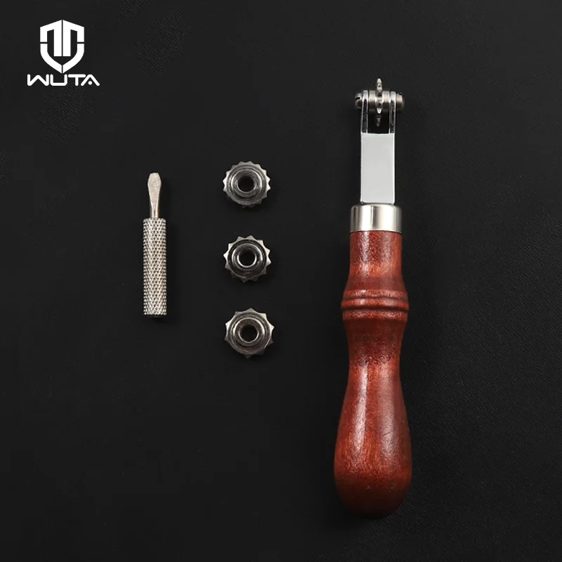 Leather Craft Tool Leather Paper Overstitch Wheel With 4 Wheels Line Marking Wheel Gear Roulette Sewing Spacer
